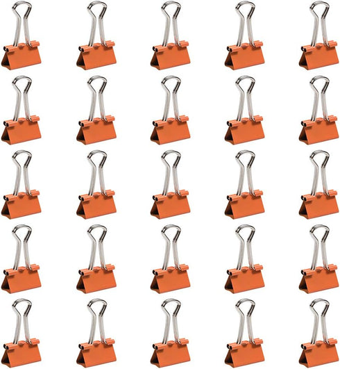 JAM PAPER Small 3/4 Inch (19 mm) Orange Binder Clips - 25/Pack