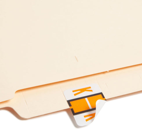 Smead BCCR Bar-Style Color-Coded Alphabetic Label, K, Light Orange, 500 Labels per Roll (67081)