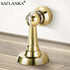 Heavy Duty Brass Magnetic Door Stop, Door Catch Holder with Screws for Wall & Floor Mount, 2P, Bright Gold