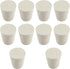 White Tapered Solid Rubber Stopper, Size 3# 0.9x0.7x1inch / 23x17x26mm, 10 per Package
