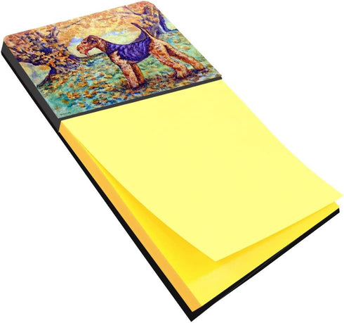 Carolines Treasures Large Multicolor Autumn Airedale Terrier Sticky Note Holder