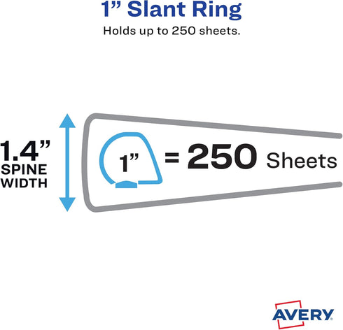Avery Dual Color Heavy-Duty View Binder, 1" Slant Rings, Pool Blue/Lavender, Holds 250 Sheets (79899)