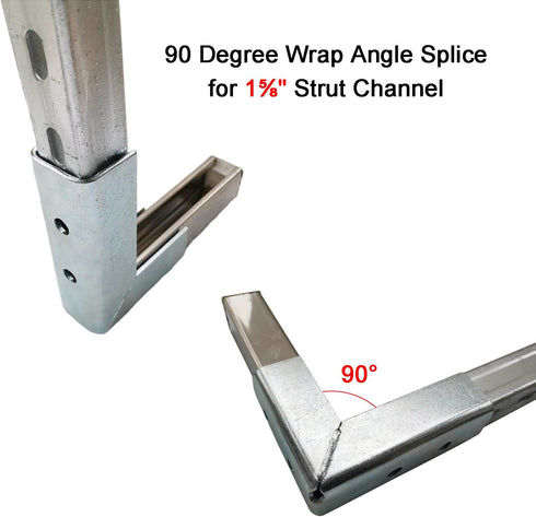 2 PCS 90 Degree Right Angle Strut Channel Joint Splice, Heavy Duty Bracket for ½" Bolt in 1-5/8" Strut Channel