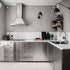 17.7''x197'' Silver Wallpaper, Stainless Steel Contact Paper Peel and Stick Waterproof Removable for Kitchen Countertop