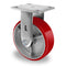 6" X 2" Industrial Rigid Caster, Heavy Duty, Load Capacity 1200lbs, Polyurethane Wheel on Steel Hub