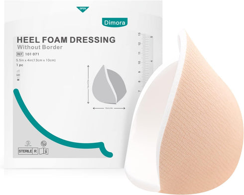 5.5 4 Pack 5 Dimora Heel Foam Dressing, Non-Adhesive Hydrophilic Pads, Highly Absorbent x in of Waterproof Dressing