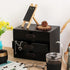 Wooden Storage Box Rustic Desktop Organizer with 3 Drawers, Office Desk Accessories Shelf for Craft Storage