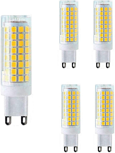 G9 LED Bulb 10W Dimmable, 110V, 100W Halogen Equivalent, 102 LED 2835, 4000K Natural White, Ceramic G9 Bi-Pin Base, 5