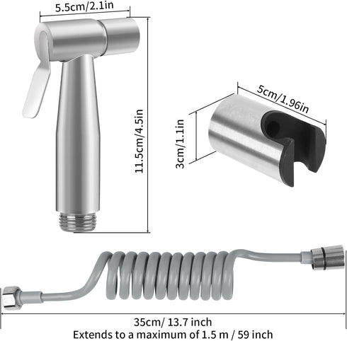 Neween Handheld Toilet Bidet Sprayer for Toilet-Adjustable Water Pressure Control with Retractable Hose for Feminine