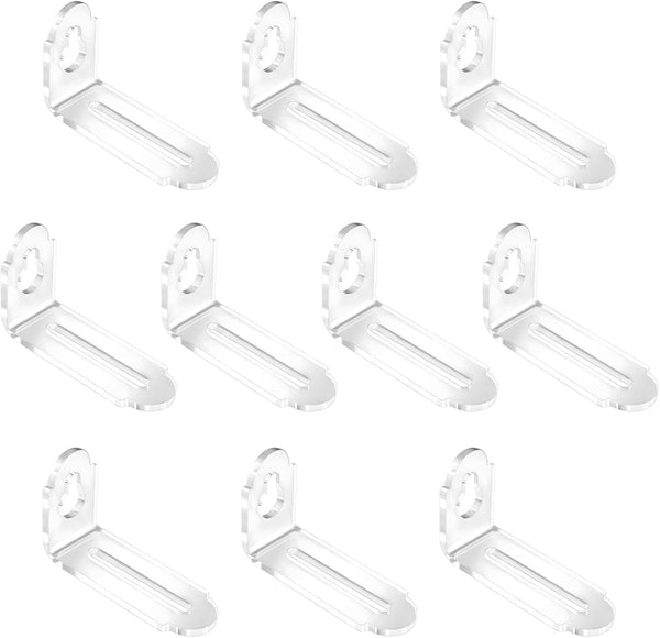 INCREWAY 10Pcs L-Shape Brackets Transparent Clear Acrylic Corner Bracket 90 Degree Support