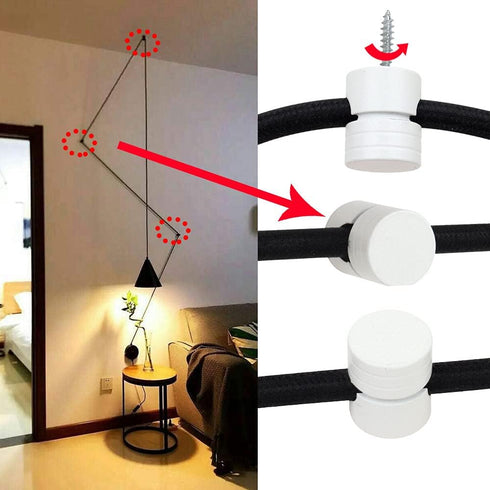 Fixture,6 Pack Swag Hook for Chandelier Ceiling Lights Cable, Lamp Hook for Hanging Pendant Lighting White Modern Swag