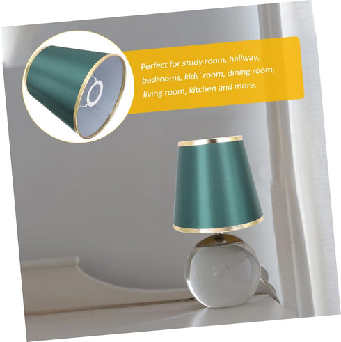 Balacoo Fabric Lamp Shade for Table and Floor Lamps Decorative Chandelier Light Cover in Dark Green Gold Softens Light