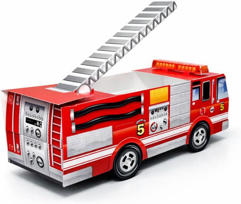 12 Pack Fire Engine Party Food Boxes with Wax Paper