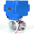 Motorized Ball Valve 3/4", Full Port Stainless Steel, 2 Wire Auto Return, Electric Shut Off, 9-24V AC/DC