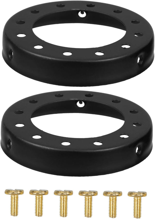 Happyyami 2pcs Vintage Metal Lamp Shade Ring Adapter Decorative Light Fixture Parts