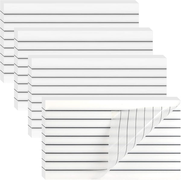 Large Lined Transparent Sticky Notes, 4 Pads 3x5 inch Clear Self-Adhesive Post Memo Reminder Tabs for Office