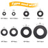 500Pcs Nylon Flat Washer Assortment Set, 8 Sizes - M2, M2.5, M3, M4, M5, M6, M8, M10 (Black)