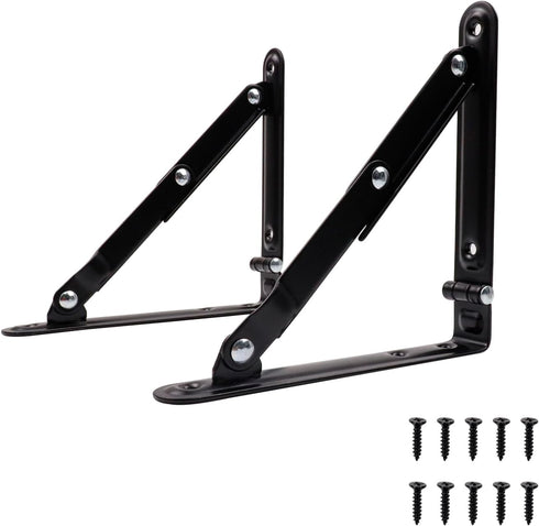2pcs Folding Shelf Bracket 5.91 Inch, Heavy Duty Collapsible Shelf Brackets, Metal