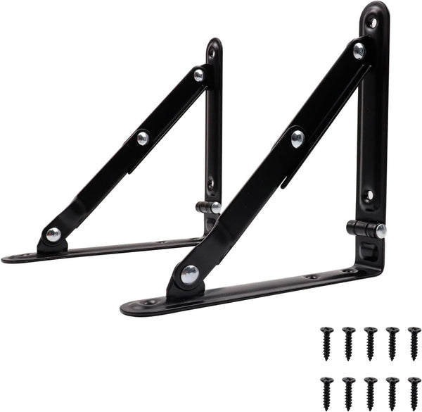 2pcs Folding Shelf Bracket 5.91 Inch, Heavy Duty Collapsible Shelf Brackets, Metal