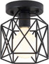 KOONTING Retro Vintage Industrial Flush Mount Ceiling Light, Mini Painting Metal Pendant Light
