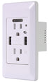 EG-U205 High Speed Dual USB Charger, 4.2A with 15A Tamper Resistant Wall Receptacle, 2 Outlets, White