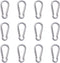 12 Pcs Small Carabiner Clip - Stainless Steel Spring Snap Hook for Dog Leash & Harness, Holds 150lbs (M4, 40mm)