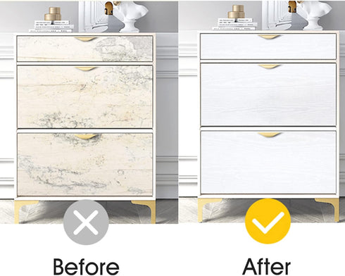 Arthome White Wood Contact Paper, 11x100 inch Self Adhesive Wallpaper for Furniture Cover, Waterproof Gloss PVC Vinyl