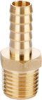 U.S. Solid Brass Hose Fitting Adapter, 3/8" Barb x 1/4" NPT Male Pipe Fittings