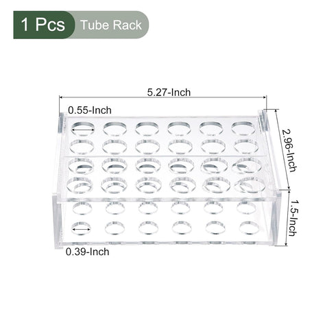 YOKIVE Tube Rack, Acrylic Test Tube Rack Holder | Great for 1.5ml and 2ml Lab Test Tube(Clear, 24-Sockets)