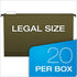 Pendaflex SureHook Reinforced Hanging File Folders, Legal Size, Standard Green, 20/BX (6153 1/5)