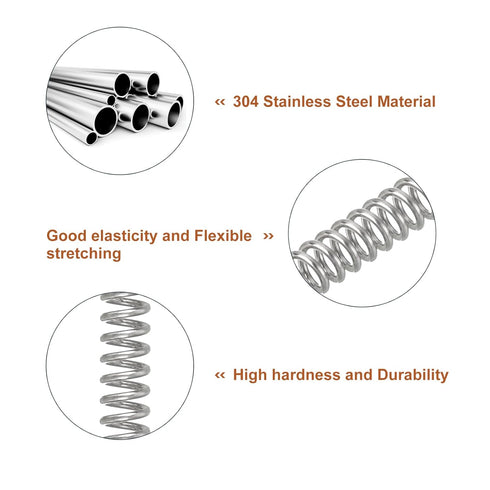 uxcell 5Pcs Compression Spring, 0.02" Wire Diameter, 0.12" OD, 1.77" Free Length 304 Stainless Steel Coil Spring, Silver