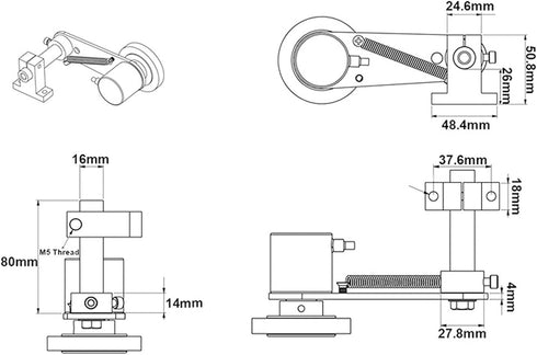 SparkFeng 21mm Encoder Bracket Holder with Aperture, Aluminum Alloy and Stainless Steel Encoder Mount, Compact Wear