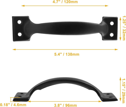 20 Pcs Vintage Black 5.5 Inch Barn Door Handles, Large Gate Pulls for Kitchen Cupboard Furniture Drawer Cabinet Hardware