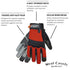 West County 044B/M Women's Landscape Gloves Medium, Brick, Work Gloves w/Neoprene Knuckle, Anti-Slip Palms, Reinforced Thumb & Fingertips