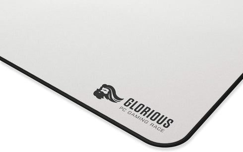 Glorious Large Gaming Mouse Pad, Rubber Base Computer Mouse Mat, 16"x18" White Cloth Mousepad