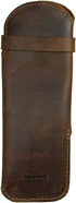 Hide & Drink Leather Heart Pen Case, Pencil Organizer, Handmade Office Accessories, Bookworm Gifts (Bourbon Brown)