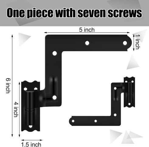 4 Pack (2 1-1/16" Moxweyeni Pair) Steel Blind Shutter Hinge Black Wrought Iron Shutter Hardware Lift Off Pintle