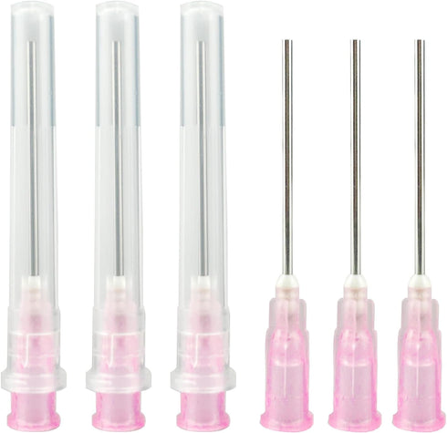 100Pack-18ga 1.5inch Dispensing Blunt Needles, Individual Package of Injection Syringe Accessories for Refilling