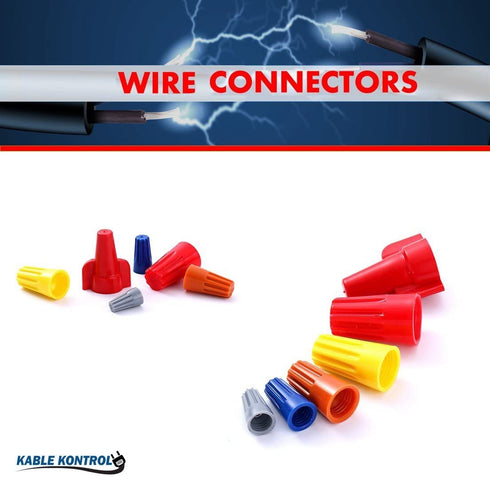 Kable Kontrol Wire Connectors for Electrical Wires 16-12 AWG, 100 Pcs, Winged Wire Caps