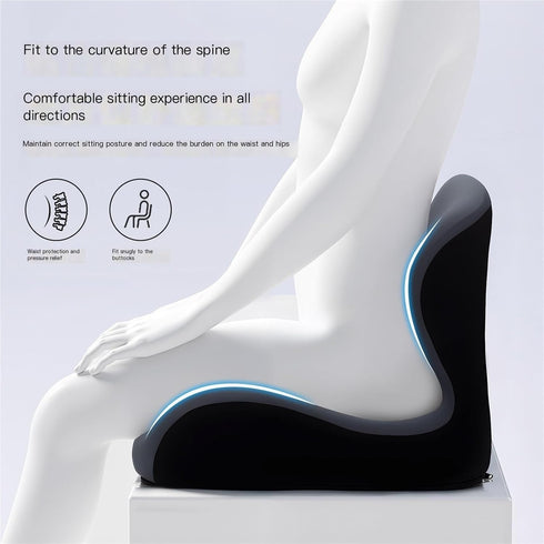 Generic Tailbone 16x16x6 Inches, Memory Foam Seat Cushion with Lumbar Support Pillow, Non-Slip Orthopedic Coccyx Pillow