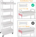 Calmootey 5-Tier Rolling Utility Cart with Drawer, Multifunctional Storage Organizer with Plastic Shelf & Metal Wheels,