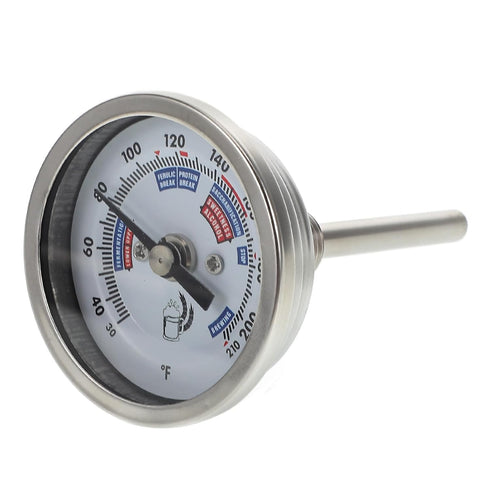 TOMETURE Professional 2-inch Stainless Steel Dual-Metal Dial Wine Thermometer, Corrosion-Resistant Temperature Gauge for