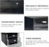 Desk Organizer with Drawer, Plastic Desk Storage Box for Office Stationery Supplies, Desktop Organizer (3 drawer, Black)