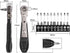 11pc 36-Tooth 1/4 inch Mini Ratchet Wrench Screwdriver Bit Set, High Torque Mini Offset Reversible Drive Handle