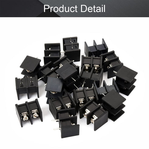 Fielect 20Pcs 300V 25A 10mm Pitch 2P PCB Screw Terminal Block Connector, Black