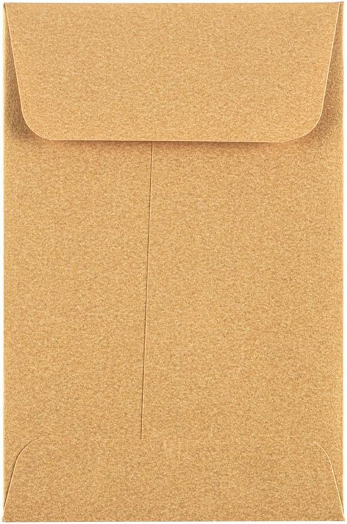 LUXPaper #4 Coin Envelopes | Peel & Press | 3'' x 4 1/2'' | Gold Metallic | 50 Qty
