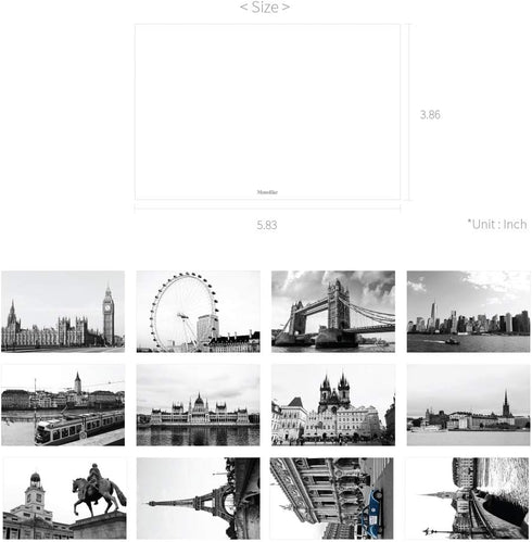 Monolike Around the City Single Cards, Mix 12 Pack, Emotional and Landmark 12 City Cards