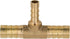 Closmos 2pcs Brass Hose Barb Reducer Tee, 5/8" x 3/8" x 5/8" Barbed 3 Ways Connector with Hose Clamps