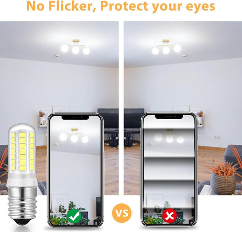 Dimmable E17 LED Bulbs, Daylight 6000K 6500K, 40W Incandescent Equivalent, Pack of 2