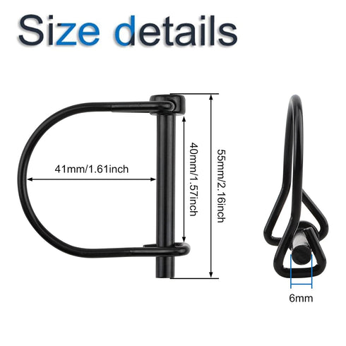 INCREWAY 10pcs Heavy Duty Wire Lock Pin, 1/4" Safety Coupler Shaft Locking Pin for Trailers, Farm, Lawn, Garden